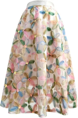 Spring Summer Fashion Vintage Elegant Female High Waisted Pleated Midi Tulle Skirt