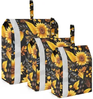SPRIPORT Fall Sunflowers 3 Set Compression Packing Cubes for Travel Lightweight Luggage Organizer Bags for Carry on Suitcase Luggage Cubes for Woman Man Clothes Vacation