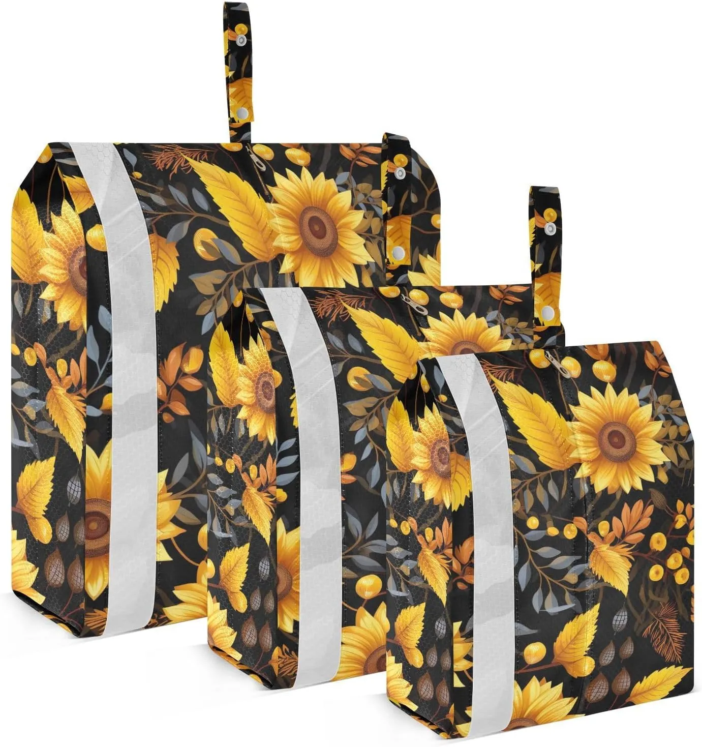 SPRIPORT Fall Sunflowers 3 Set Compression Packing Cubes for Travel Lightweight Luggage Organizer Bags for Carry on Suitcase Luggage Cubes for Woman Man Clothes Vacation