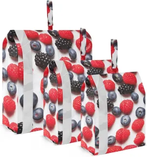 SPRIPORT Raspberries Blueberries 3 Set Compression Packing Cubes for Travel Lightweight Luggage Organizer Bags for Carry on Suitcase Travel Essentials for Man Woman Vacation Clothes