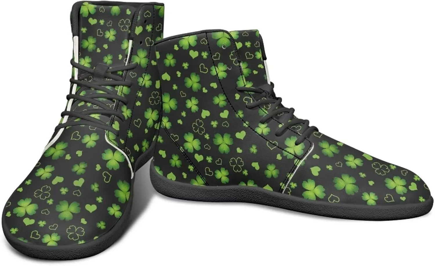 St. Patrick's Day Design Mens High Top Sneakers Women Barefoot Shoes Minimalist Lace Up Zero Drop Sole Wide Tow Running Shoes