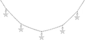 Stainless Steel Collar Necklaces 3 Layer Crystal Star Pendant Necklaces For Women Multilayer Star Necklaces Jewelry (1 layer silver- )