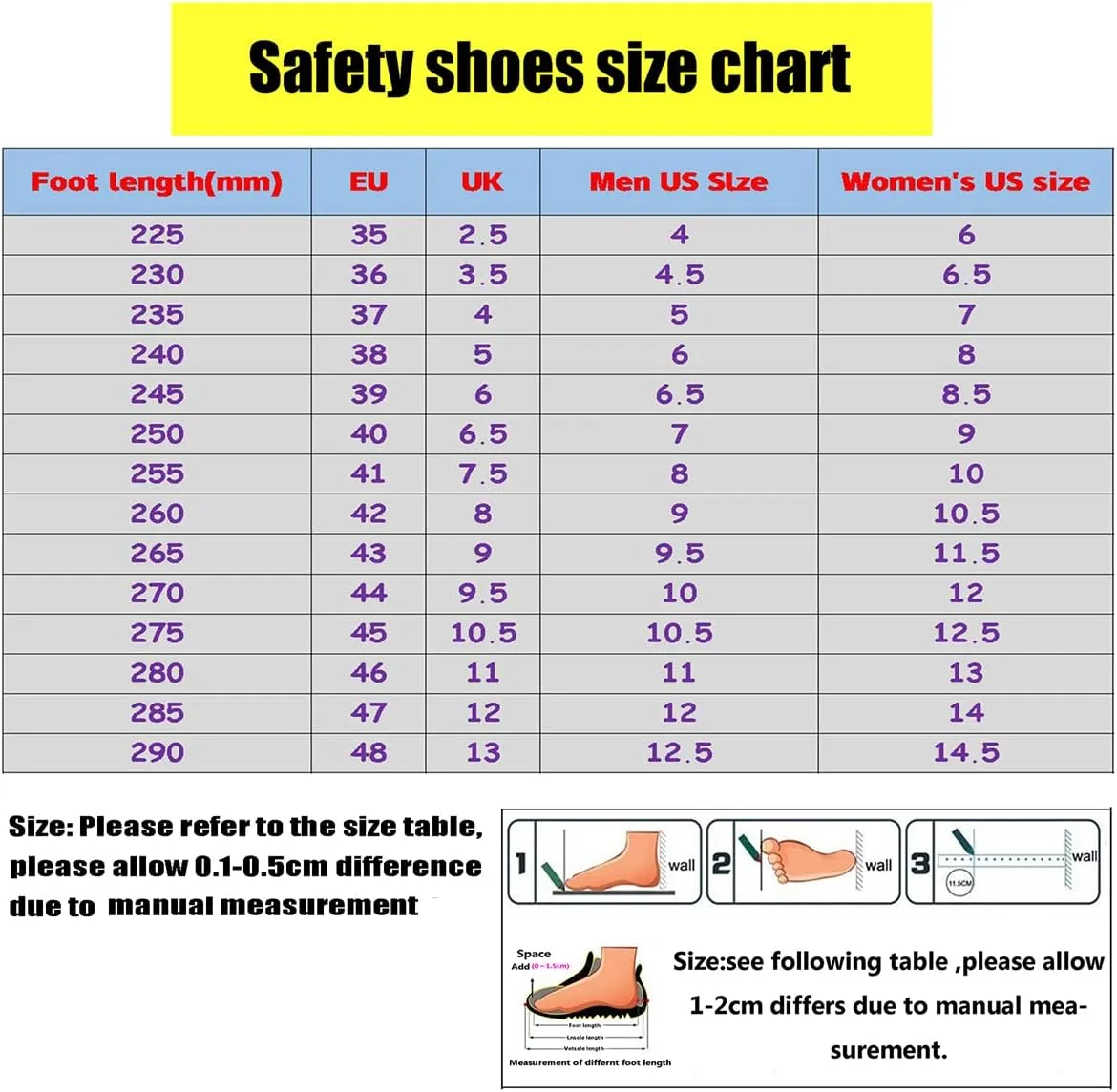 Steel Toe Work Safety Shoes Men,Lightweight Safety Sneakers Comfortable Breathable Safety Toe Slip on Work Tennis Shoe,