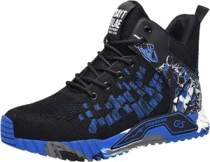 Steel Toe Work Safety Shoes Men,Lightweight Safety Sneakers Comfortable Breathable Safety Toe Slip on Work Tennis Shoe,