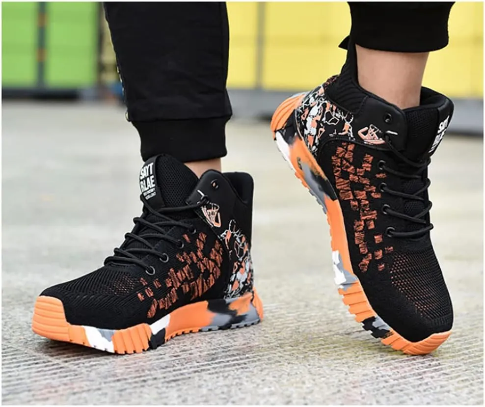 Steel Toe Work Safety Shoes Men,Lightweight Safety Sneakers Comfortable Breathable Safety Toe Slip on Work Tennis Shoe,