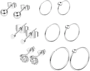 Stylish Nose Ring Set 12pc Women's Stud Nose Rings Nose Piercing Jewelry Body Piercing Decorations Earring Studs Fashionable Nose Hoops