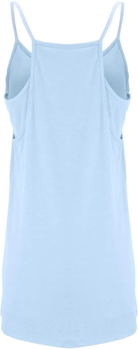 Summer Dresses for Women 2025 Casual Fashion Spaghetti Strap Sleeveless Dress V Neck Trendy Sundresses with Pockets