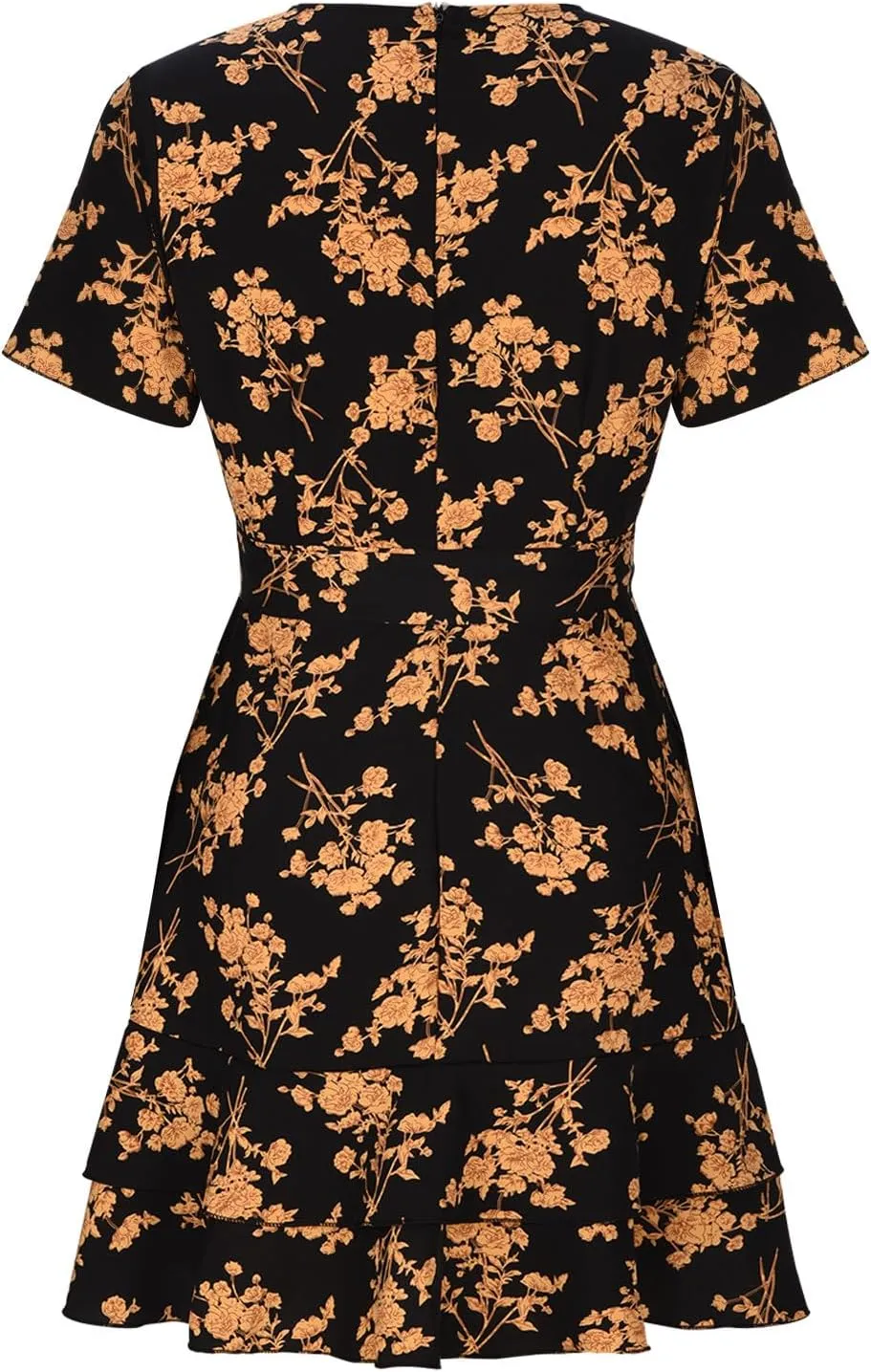 Summer Mini Dress for Women 2024 Sexy V Neck Wrap Dresses Flowy Ruffle Layered Sundress Floral Boho Tie Waist Dress