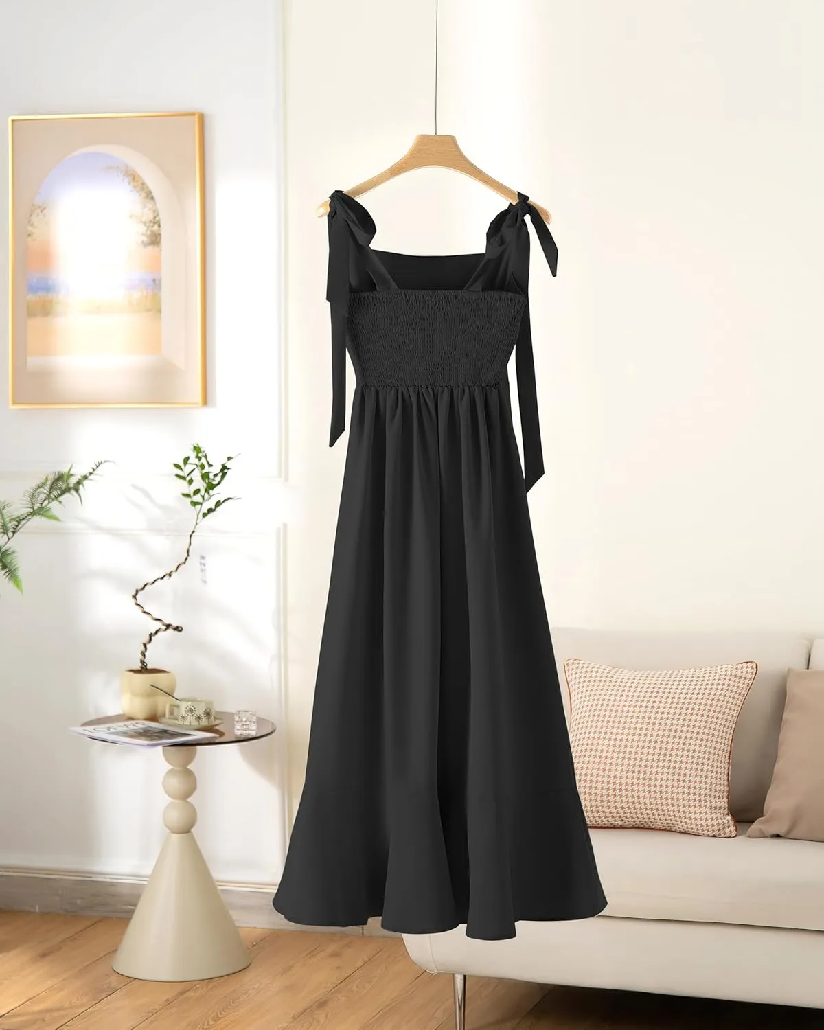 Summer Wedding Guest Dress: Womens Boho Side Split Maxi Beach Dress - Flowy Long Sundress for Vacation Party SE2311