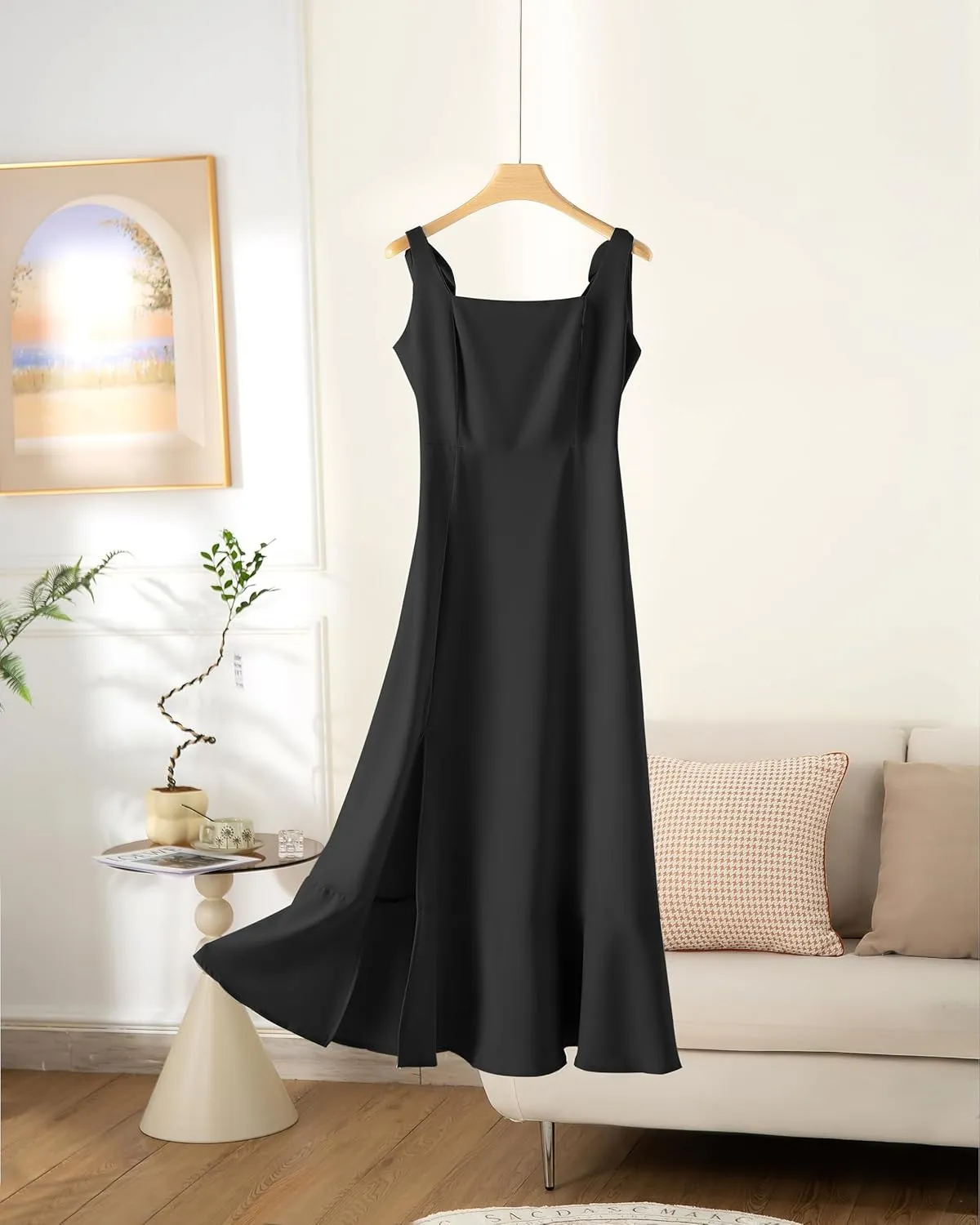 Summer Wedding Guest Dress: Womens Boho Side Split Maxi Beach Dress - Flowy Long Sundress for Vacation Party SE2311