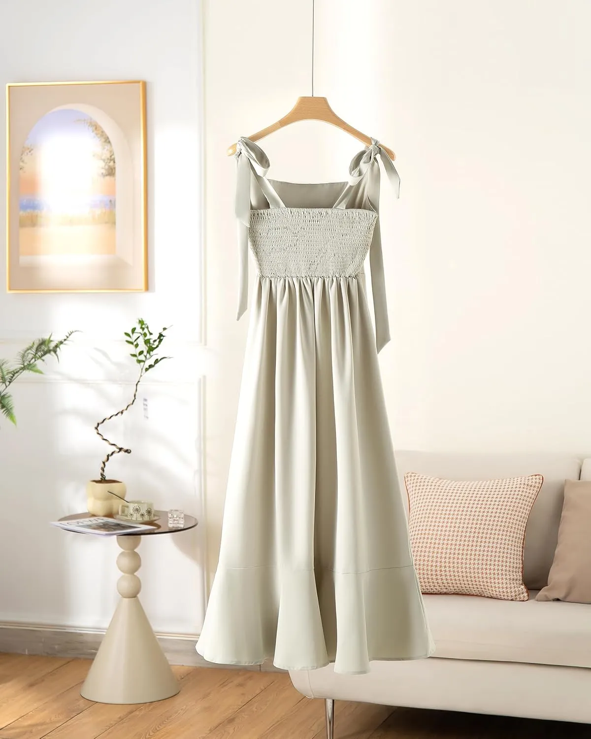 Summer Wedding Guest Dress: Womens Boho Side Split Maxi Beach Dress - Flowy Long Sundress for Vacation Party SE2311