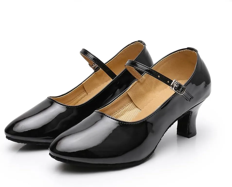 SWDZM Ballroom Dance Shoes Women Low Heel Closed Toe Latin Salsa Tango Character Dancing Shoes