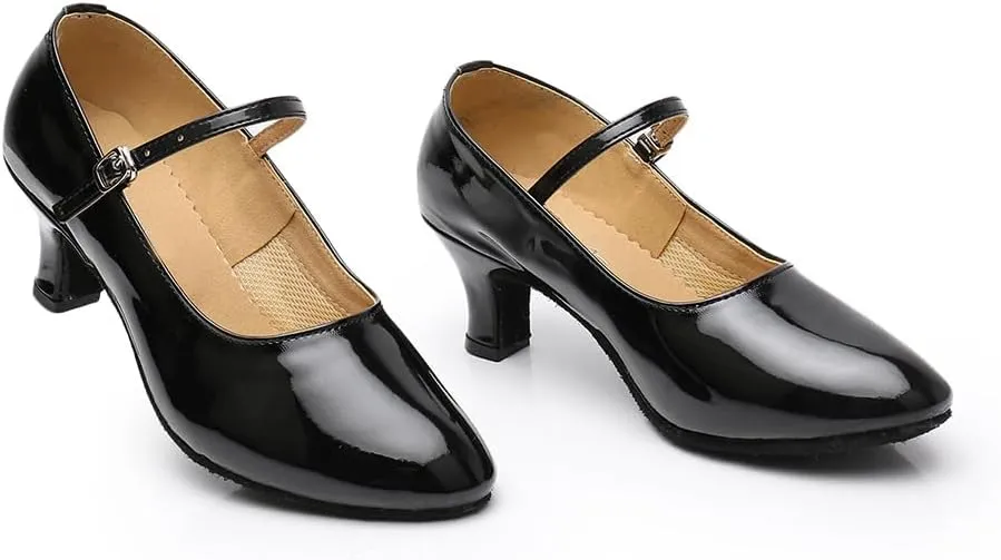 SWDZM Ballroom Dance Shoes Women Low Heel Closed Toe Latin Salsa Tango Character Dancing Shoes