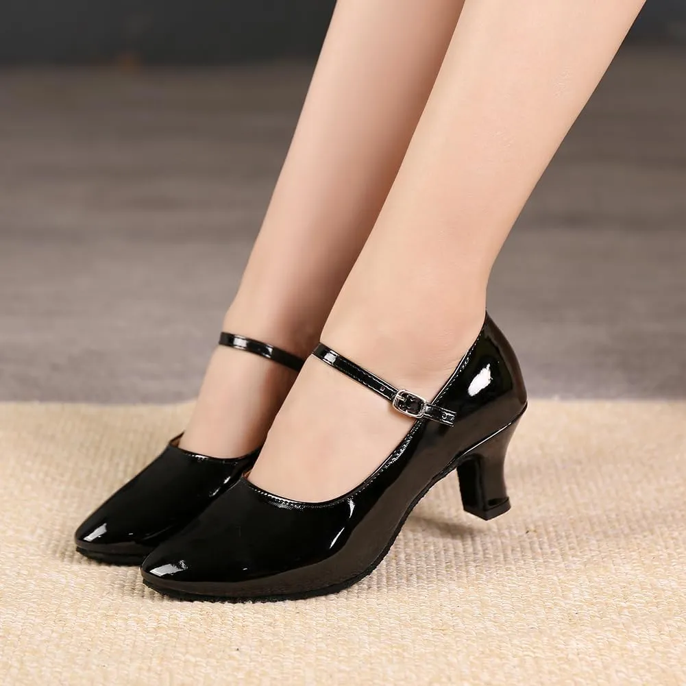 SWDZM Ballroom Dance Shoes Women Low Heel Closed Toe Latin Salsa Tango Character Dancing Shoes