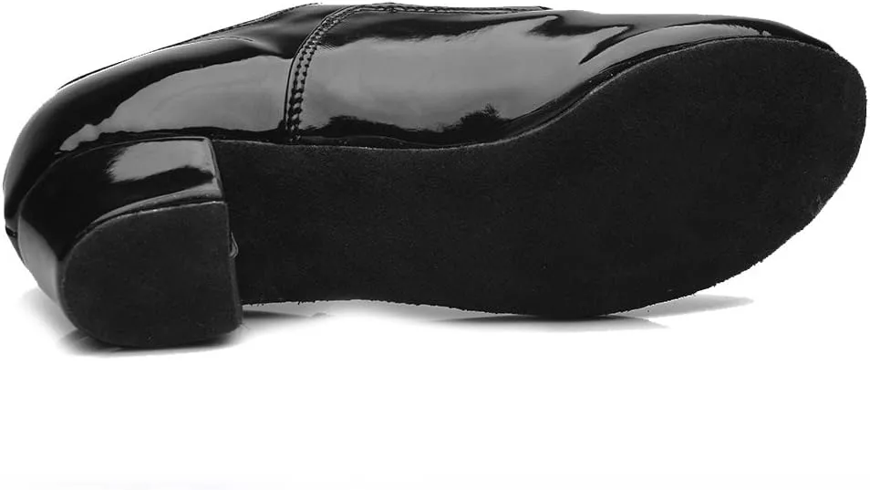 SWDZM Men Latin Dance Shoes Leather Lace-up Salsa Tango Ballroom Modern Professional Performance Practice Dance Shoes,Model 707B