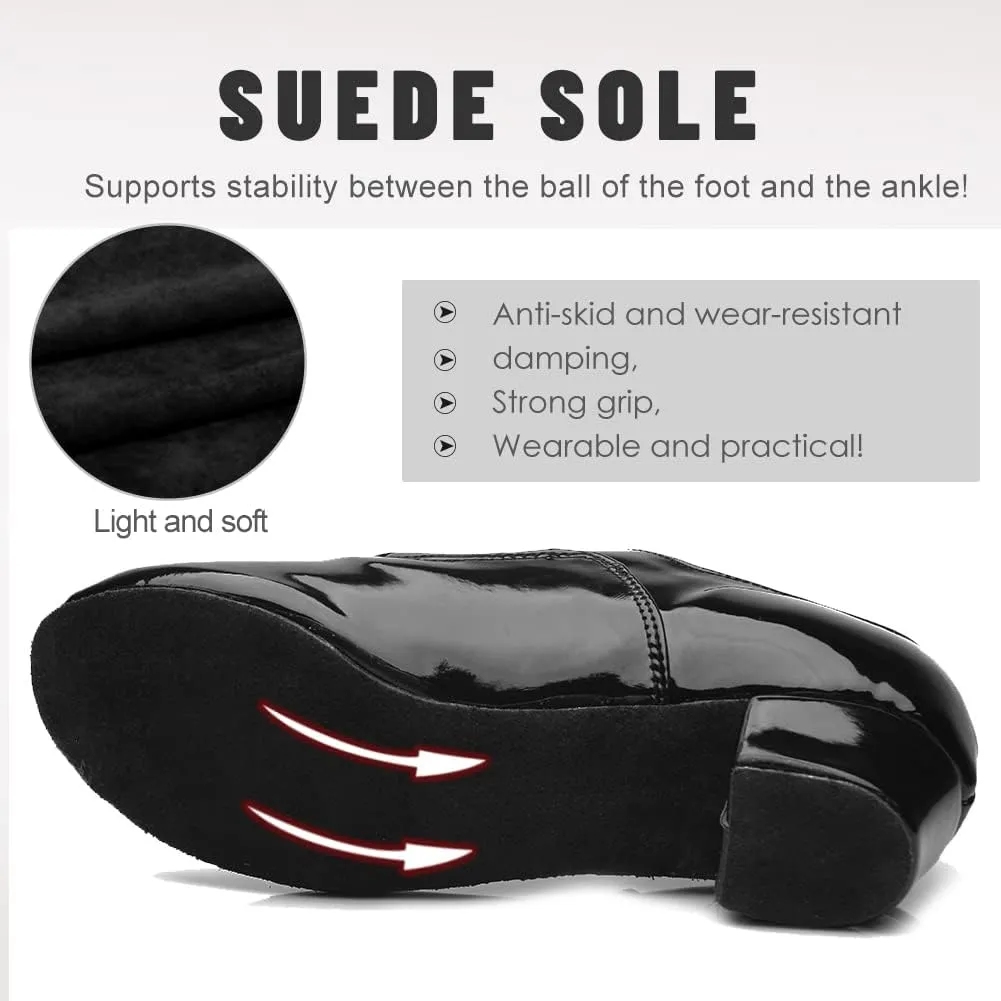 SWDZM Men Latin Dance Shoes Leather Lace-up Salsa Tango Ballroom Modern Professional Performance Practice Dance Shoes,Model 707B