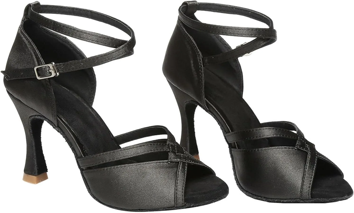 SWDZM Open Toe Latin Dance Shoes Women Low Heels Tango Salsa Ballroom Shoes