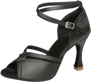 SWDZM Open Toe Latin Dance Shoes Women Low Heels Tango Salsa Ballroom Shoes