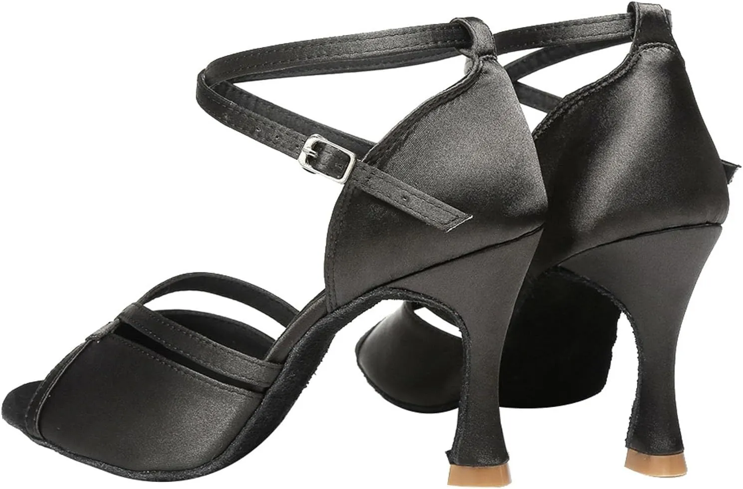 SWDZM Open Toe Latin Dance Shoes Women Low Heels Tango Salsa Ballroom Shoes