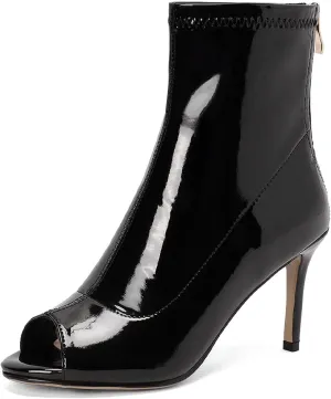SWDZM Peep Toe Latin Ballroom Dance Shoes Women Boots with Zipper Salsa Burju Dance Heels