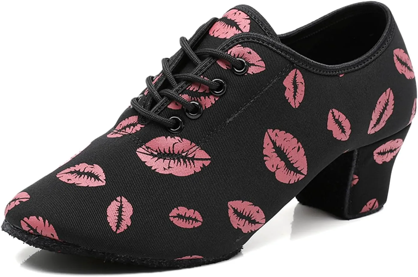 SWDZM Women's Latin Dance Shoes Lace-up Ballroom Modern Salsa Rhythm Teaching Practice Dance Shoes,Model EM707