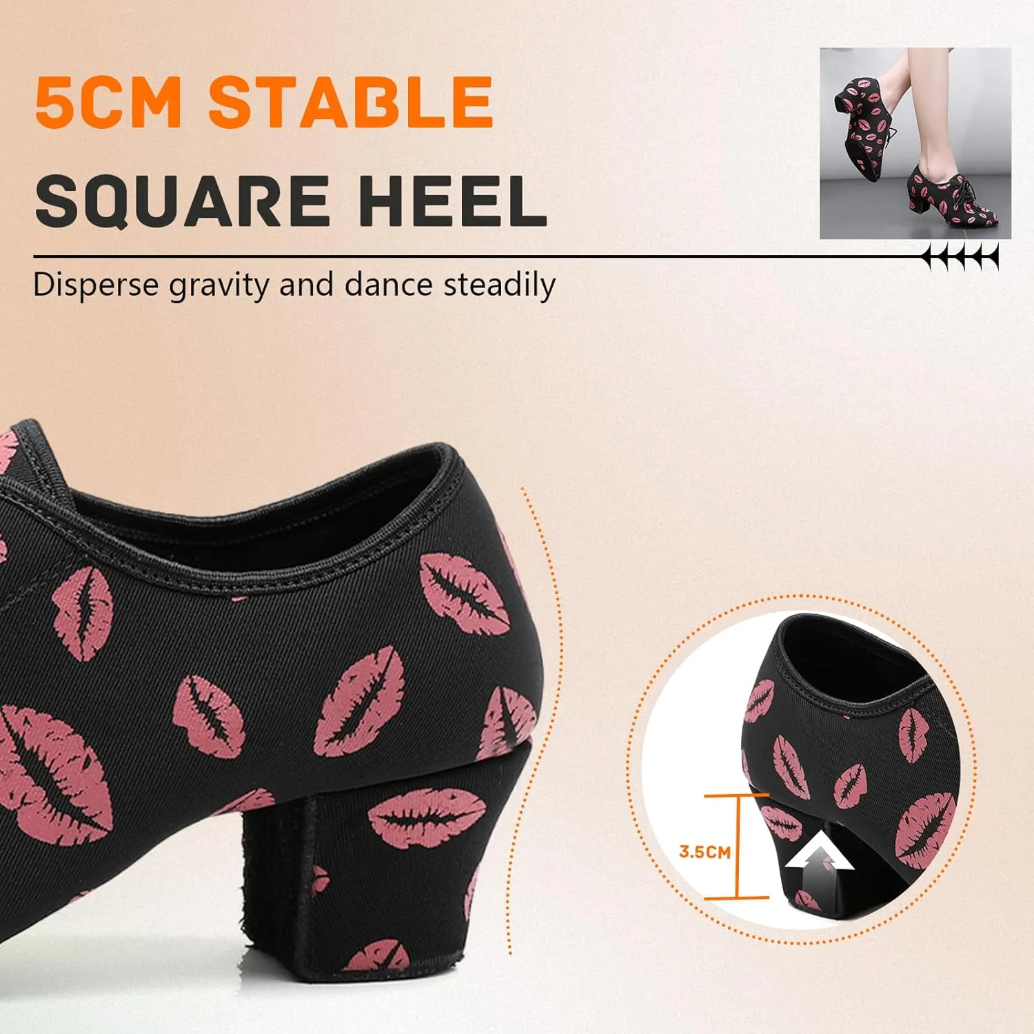 SWDZM Women's Latin Dance Shoes Lace-up Ballroom Modern Salsa Rhythm Teaching Practice Dance Shoes,Model EM707