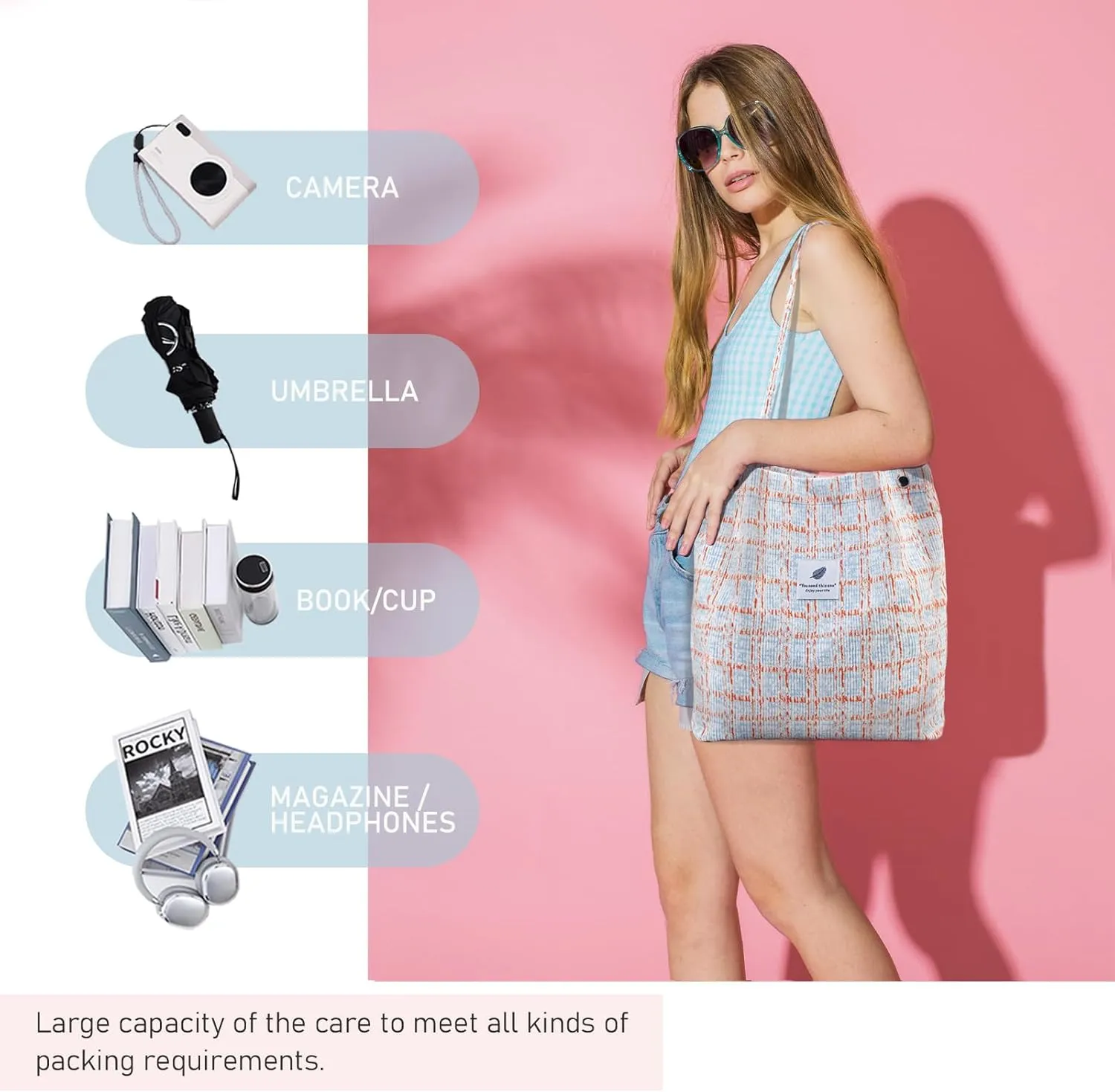 TELLUMO Fashion Corduroy Tote Bag Cow Print Bag Purses for Women Teen Girls with Inner Pocket