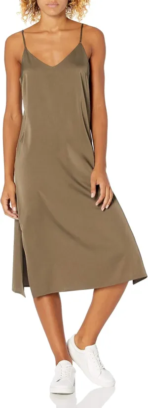 The Drop Women's Ana Silky V-Neck Midi Slip Dress