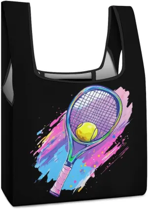 Tie-dye Tennis Shopping Bags Reusable Grocery Bag Lightweight Tote Bags Holiday Bags with Handles