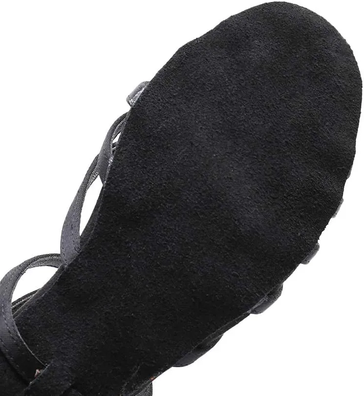 TINRYMX Latin Dance Shoes for Girls Low Heels Tango Salsa Ballroom Shoes