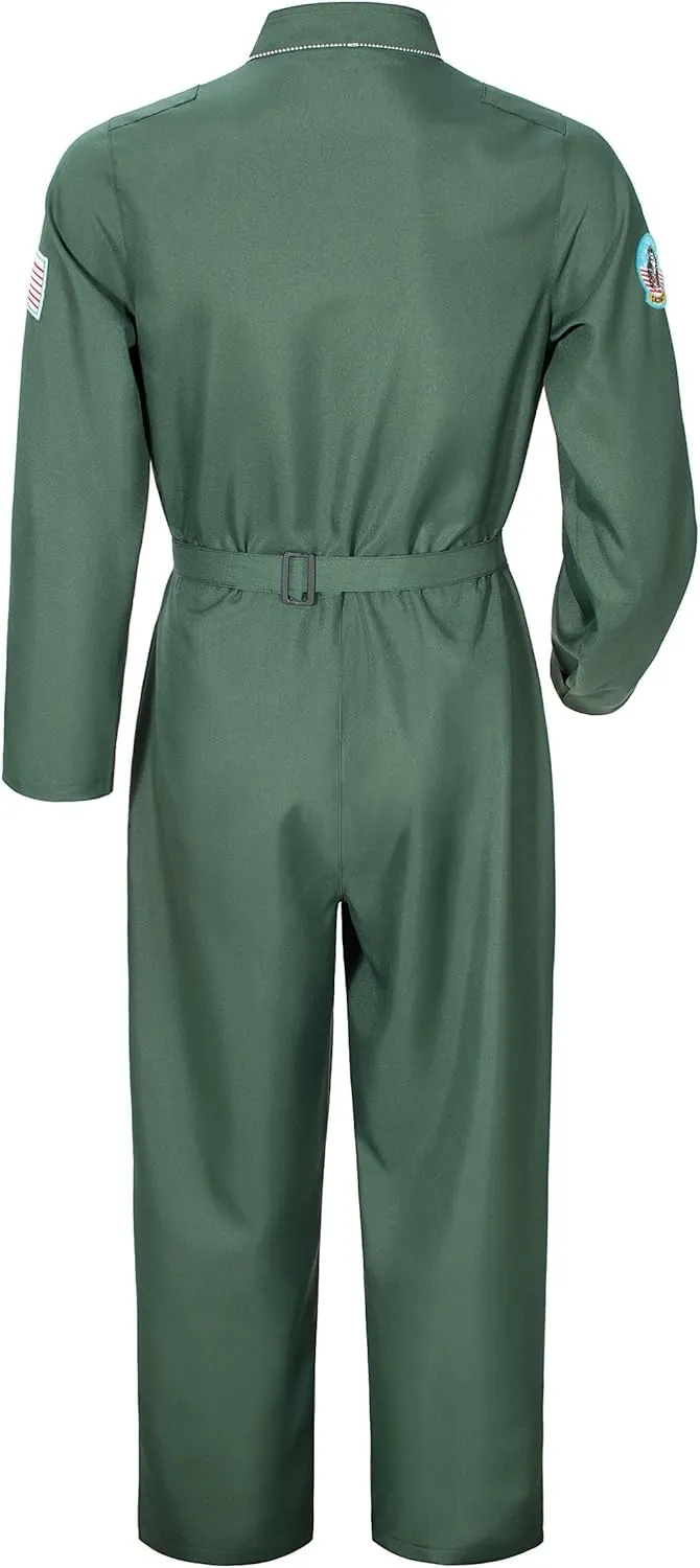 TOKYO REVENGERS Men Fighter Pilot Jumpsuit Air Force Flight Outfit Halloween Cosplay Costume With Accessories Set