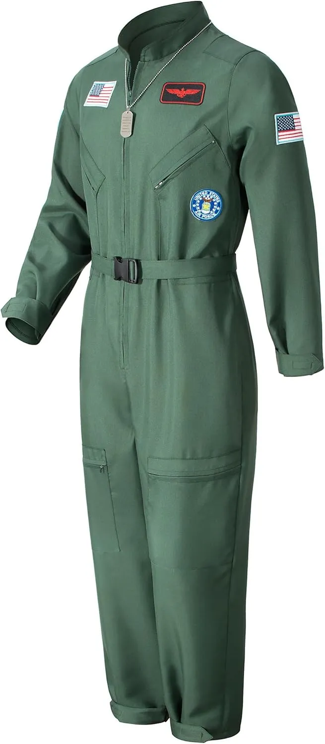 TOKYO REVENGERS Men Fighter Pilot Jumpsuit Air Force Flight Outfit Halloween Cosplay Costume With Accessories Set