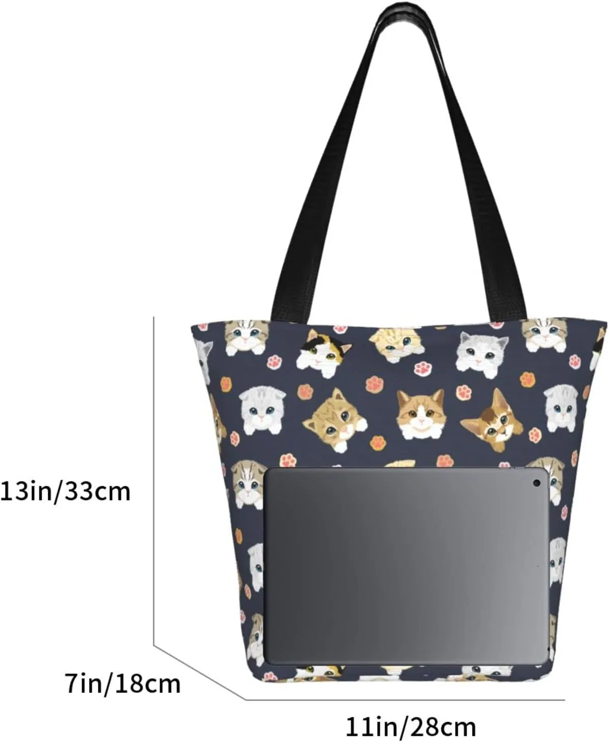 Tote Bag With Zipper Large Women Casual Shoulder Bag Handbag, Reusable Multipurpose Shopping Bag For Women Girls