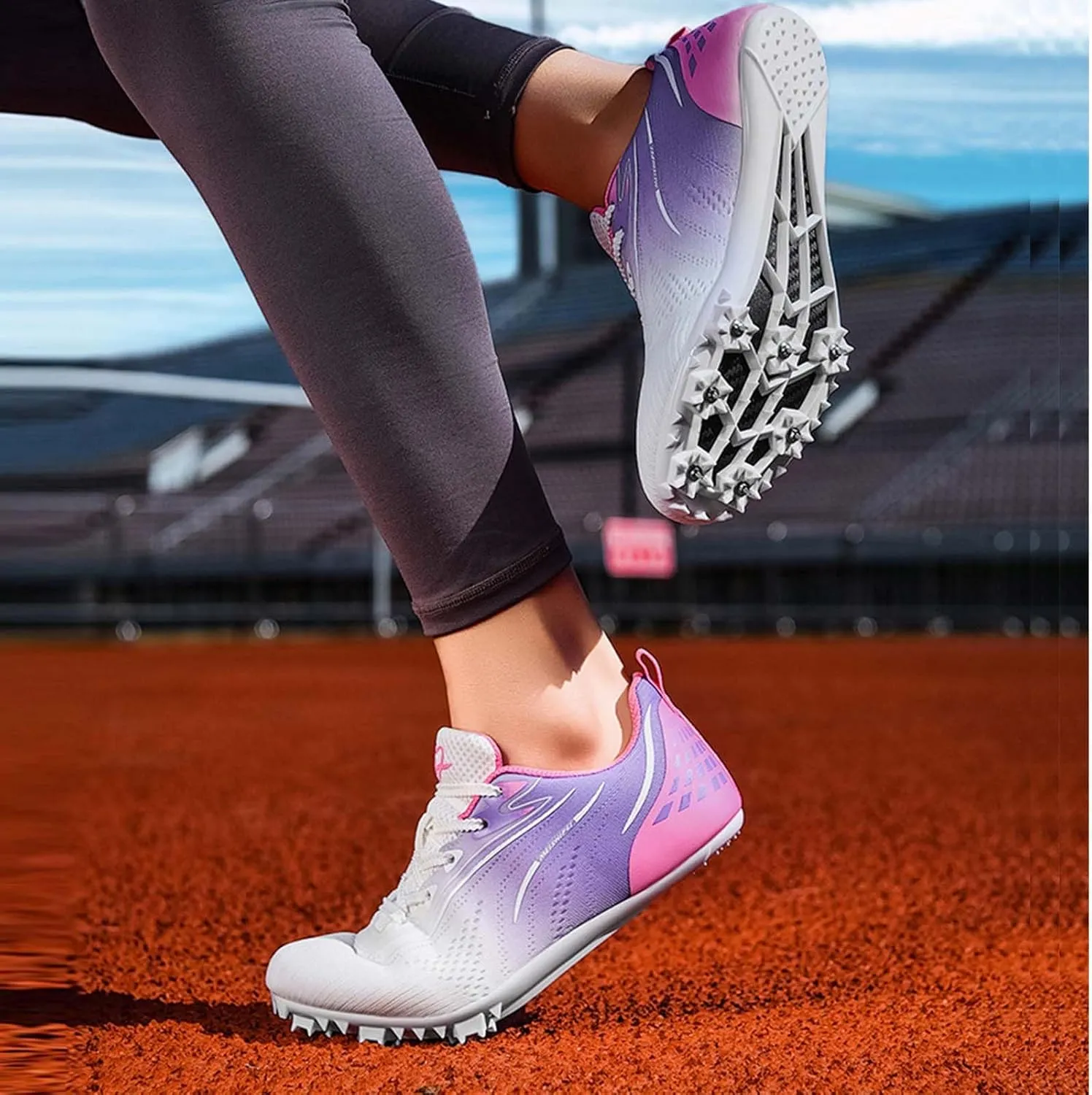 Track and Field Shoes for Women with Spikes Running Racing Shoes Cross Jumping Sprint Sneakers for Boys and Girls Kids