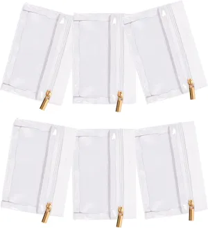 Travel Jewelry Bags,6 Pieces Jewelry Pouch Travel Jewelry Organizer Clear Velvet Zipper Pockets Ring Earrings Necklaces Pouches Small Jewelry Storage Pouch for Women Girls Gifts(White)