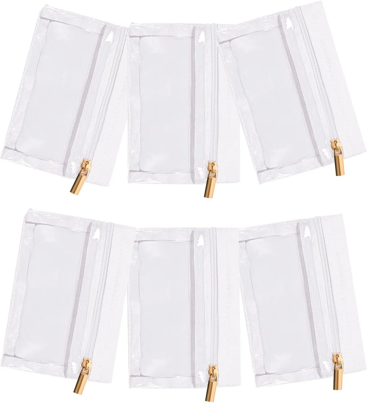 Travel Jewelry Bags,6 Pieces Jewelry Pouch Travel Jewelry Organizer Clear Velvet Zipper Pockets Ring Earrings Necklaces Pouches Small Jewelry Storage Pouch for Women Girls Gifts(White)
