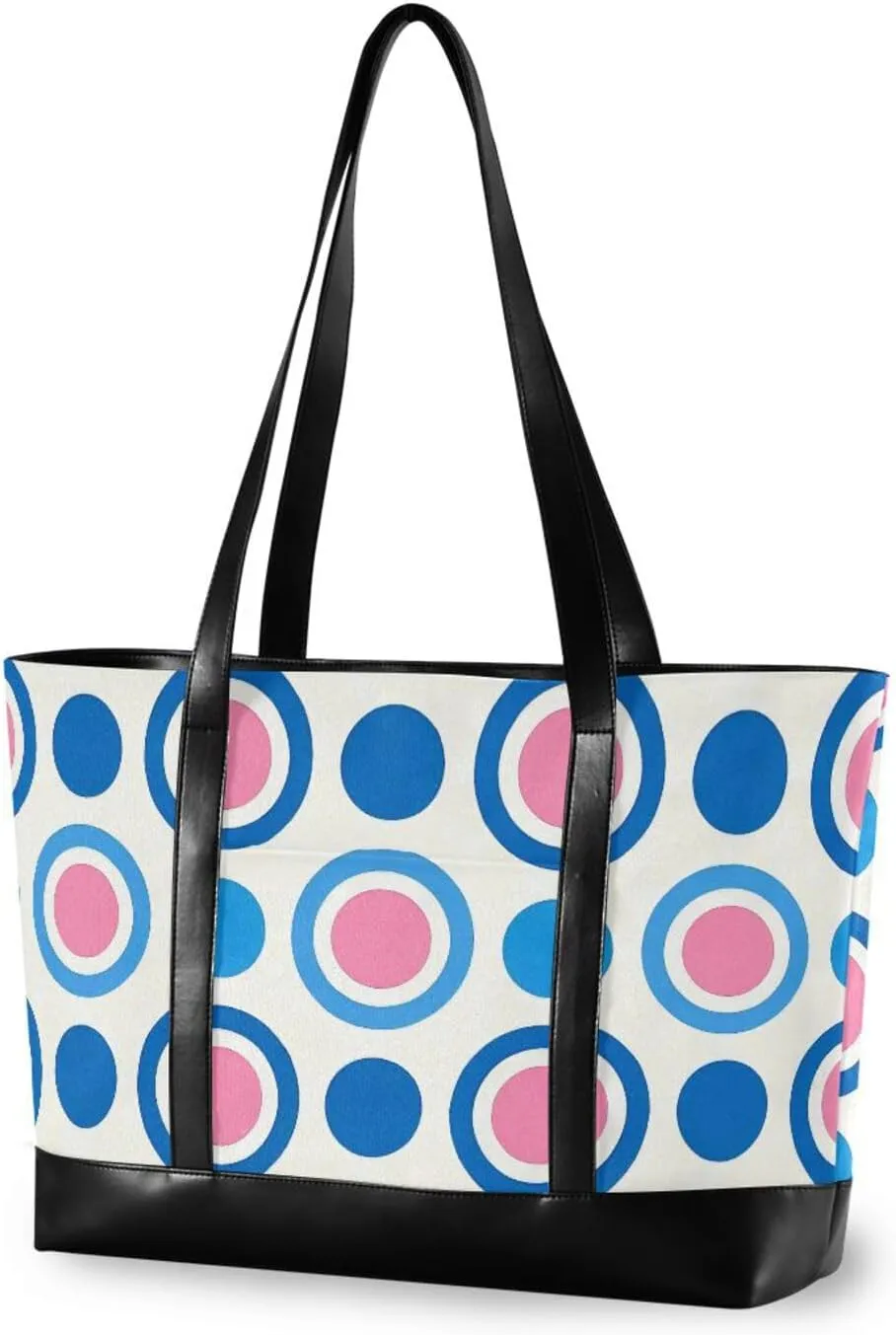 Trendy Polka Dot Peach Blue Large Capacity large laptop bag with zipper for Pool Gym Grocery Travel with diaper bolso para laptop