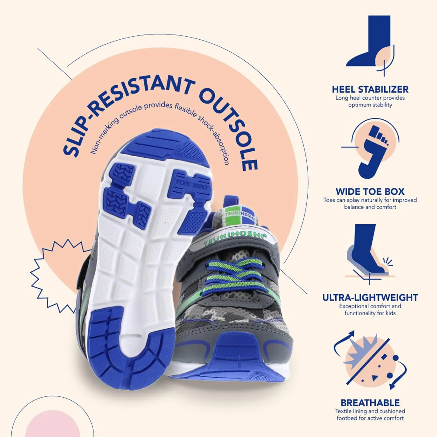TSUKIHOSHI Unisex-Child Velocity Sneaker