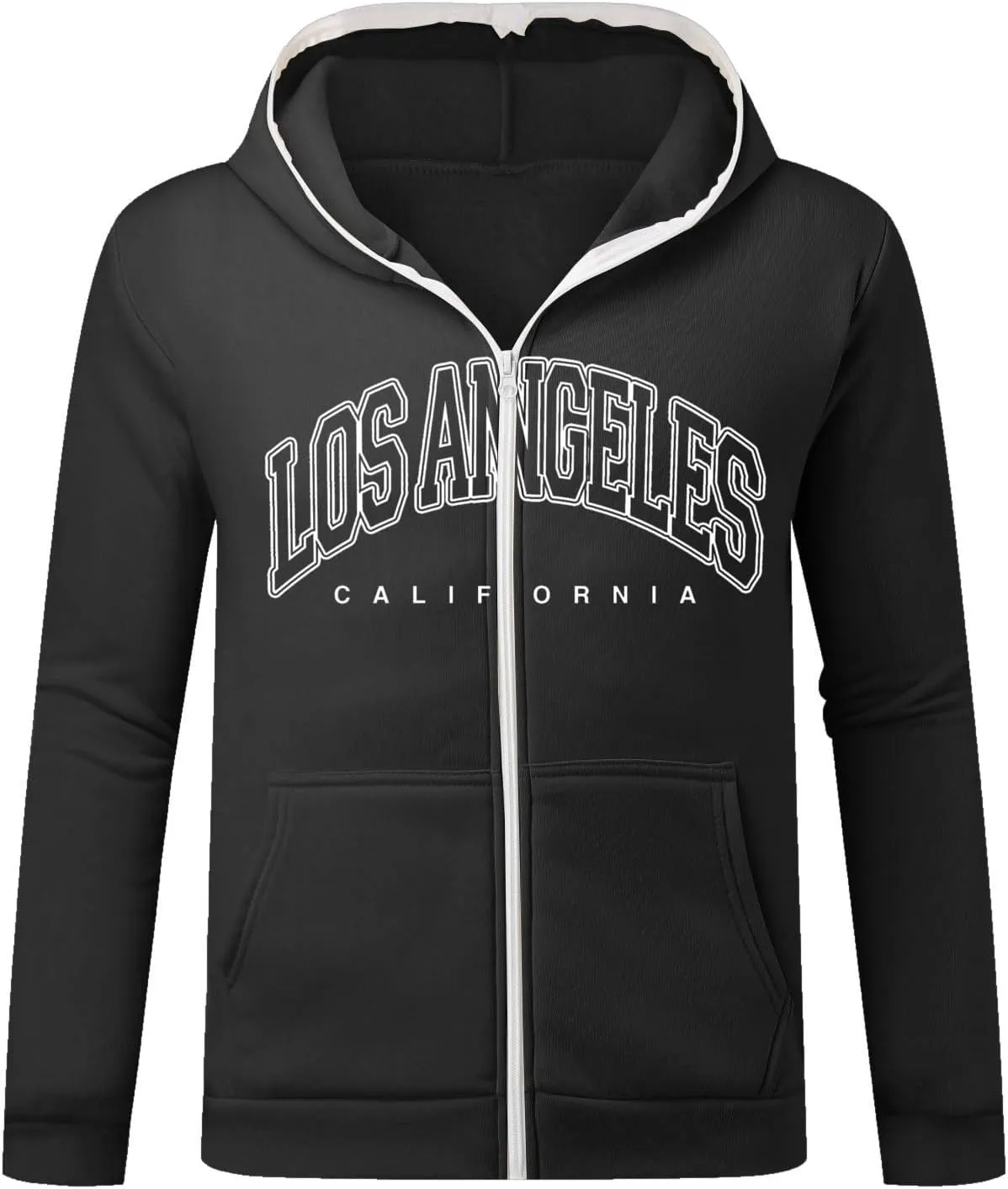 TUQIDEWU Zip Up Hoodie Men, Y2k Hoodie Men Full Zip Letter Printed Hooded Jacket Sweatshirt Hip Hop Hooded Jacket Streetwear