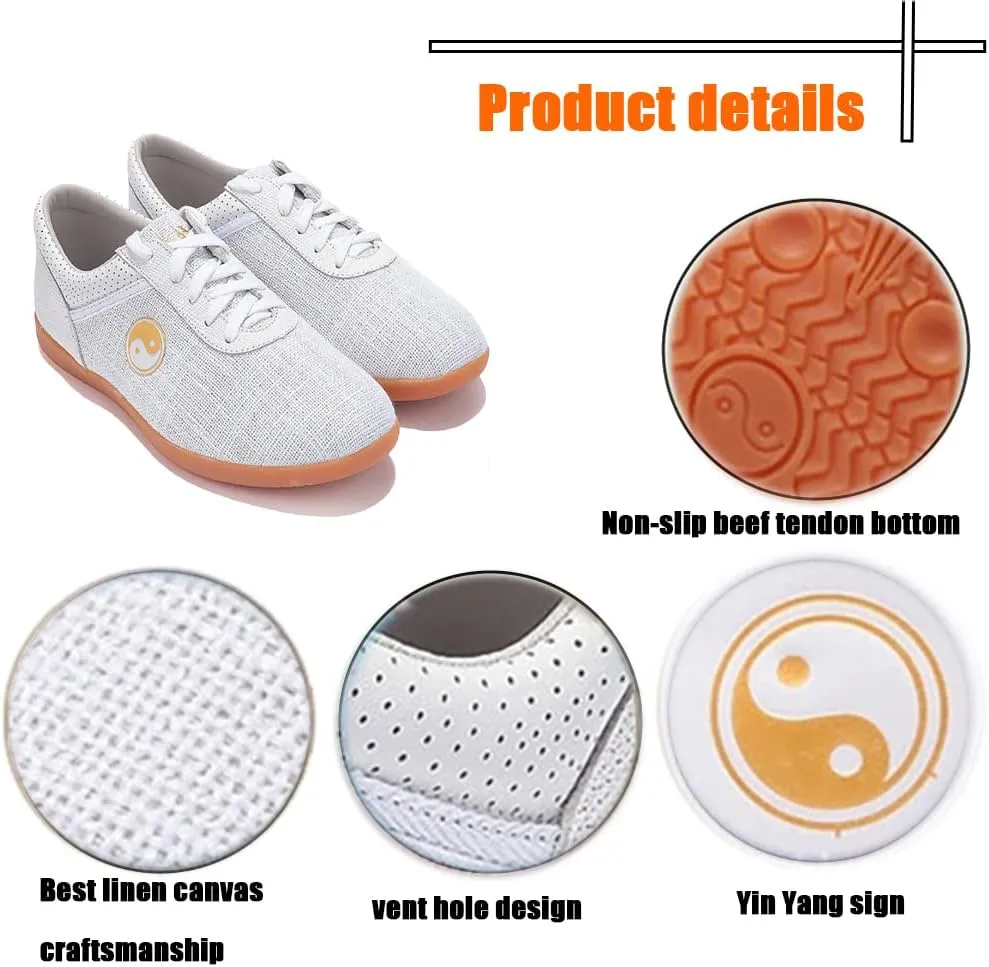 Unisex Martial Art Kung Fu Tai Chi Rubber Shoes,Traditional Kung Fu Tai Chi Wushu Shaolin Qi Gong Beijing Trainer Wing Chun Slipper Sneaker Footwear for Men Women,