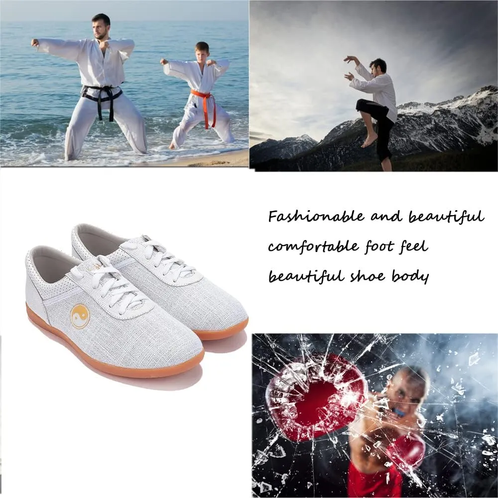 Unisex Martial Art Kung Fu Tai Chi Rubber Shoes,Traditional Kung Fu Tai Chi Wushu Shaolin Qi Gong Beijing Trainer Wing Chun Slipper Sneaker Footwear for Men Women,