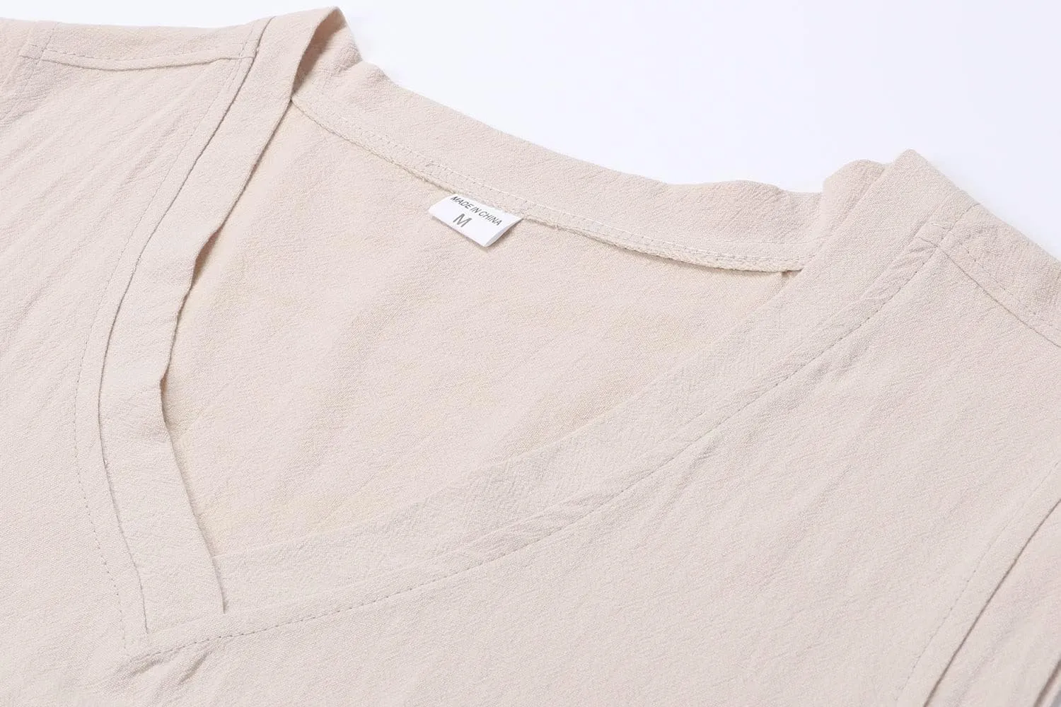 utcoco Men's Cotton Linen Tank Top Solid Color V-Neck Cut Off Tee Summer Beach Sleeveless Shirts for Men