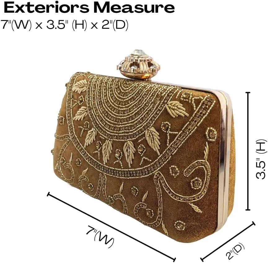Velvet Luxury Clutch Purse for Women Crossbody Occasion Bag with Detachable Shoulder Chain