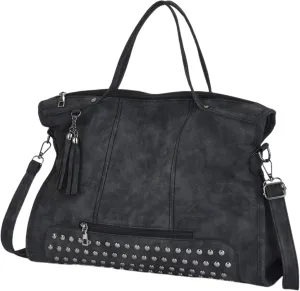 Vintage Leather Tote Bags Studded Purse Y2k Satchel Women Large Crossbody Bag