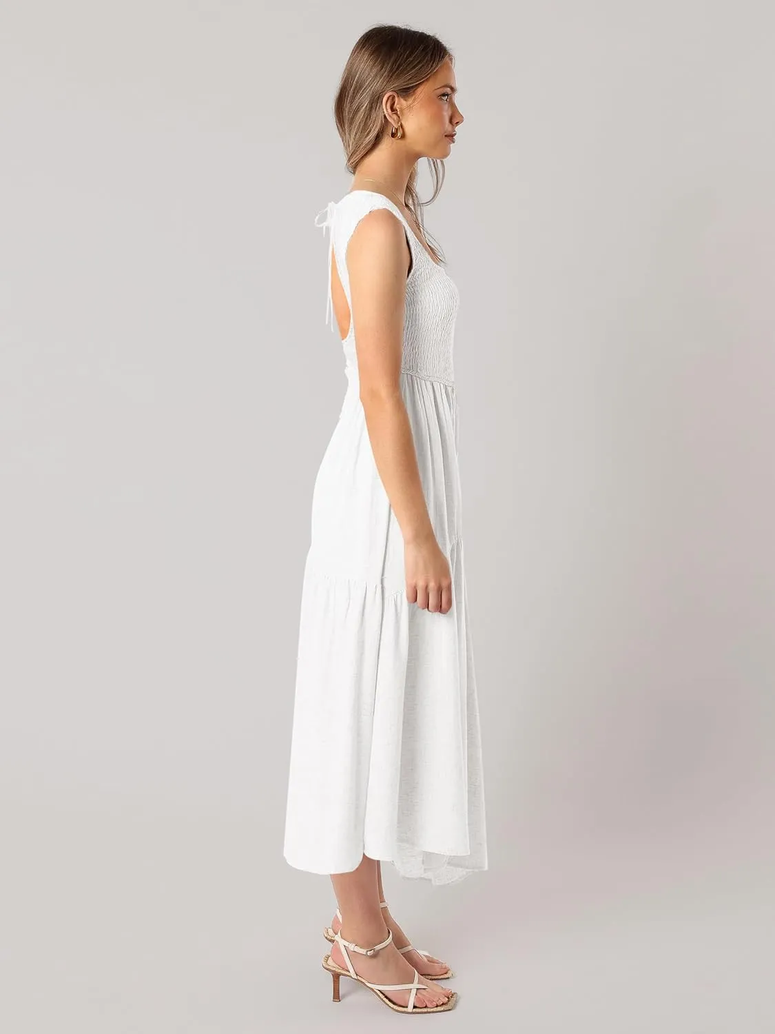 Wedding Guest Dress Maxi: Womens Square Neck Strap Spaghetti - Casual Summer Beach Long Sundress SE2466