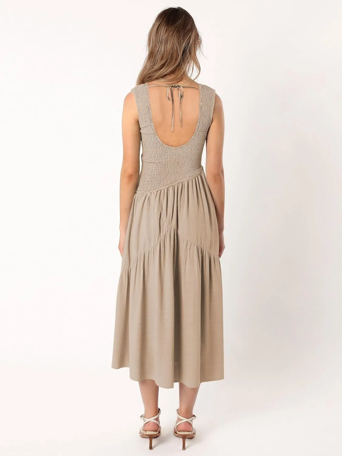 Wedding Guest Dress Maxi: Womens Square Neck Strap Spaghetti - Casual Summer Beach Long Sundress SE2466