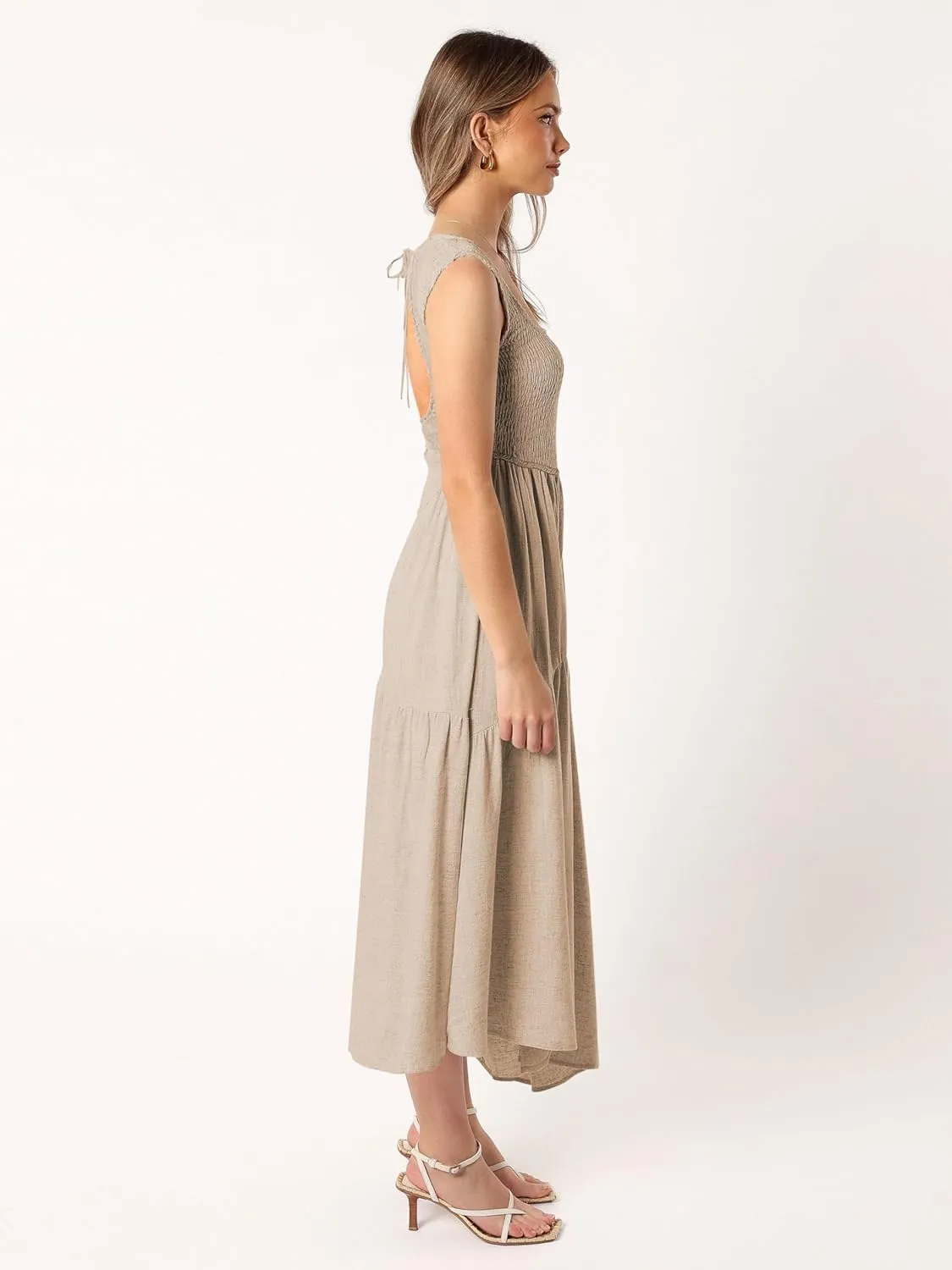 Wedding Guest Dress Maxi: Womens Square Neck Strap Spaghetti - Casual Summer Beach Long Sundress SE2466