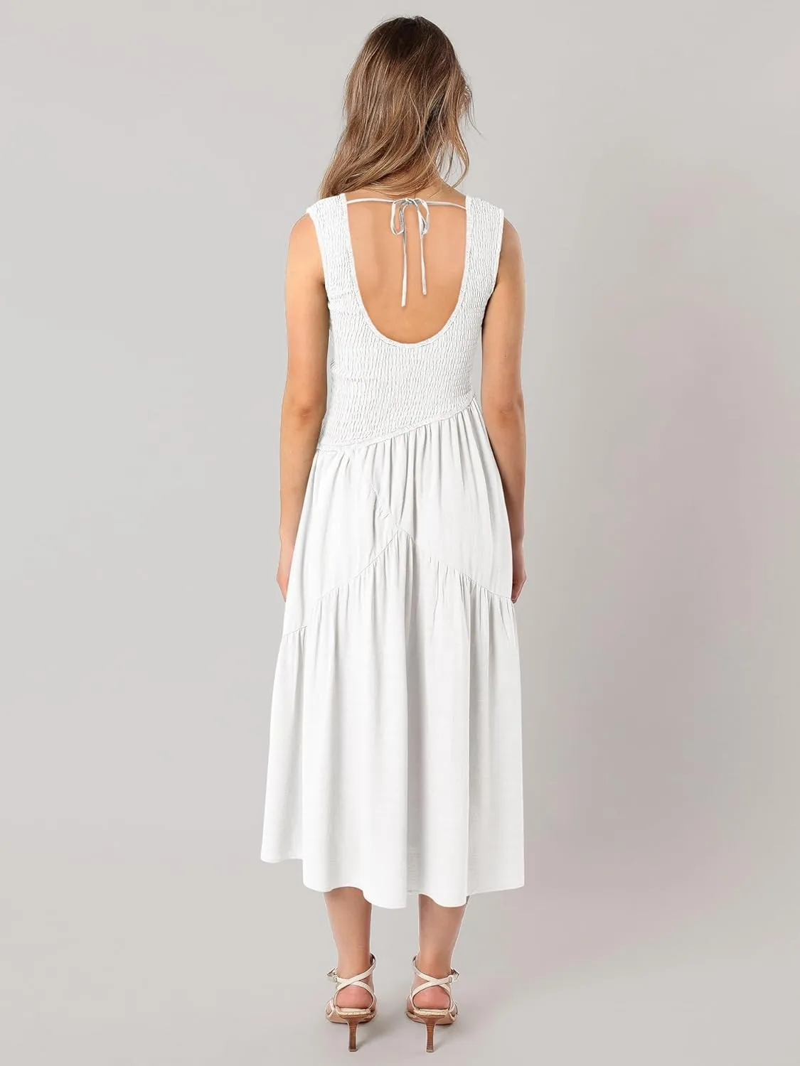 Wedding Guest Dress Maxi: Womens Square Neck Strap Spaghetti - Casual Summer Beach Long Sundress SE2466