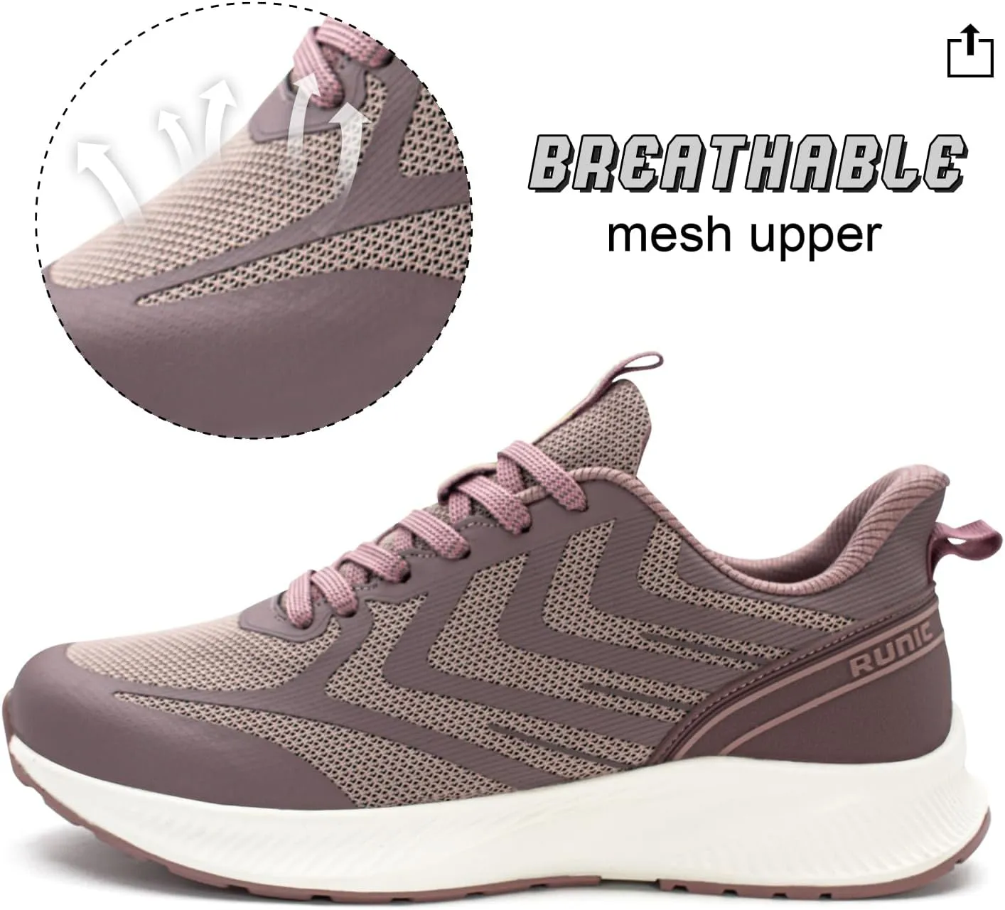 Wide Toe Box Sneakers for Women - Extra Wide Width Lightweight Running Shoes, Breathable Walking Tennis Shoes with Arch Support and Non-Slip Rubber Outsole