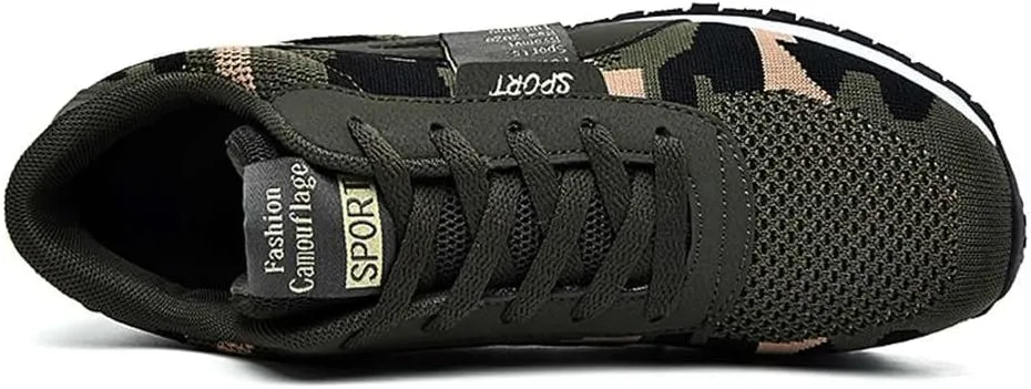 WILTENA Womens Mesh Breathable Camouflage Sneakers Ladys Invisible High-Heeled Wedge Platform Shoes